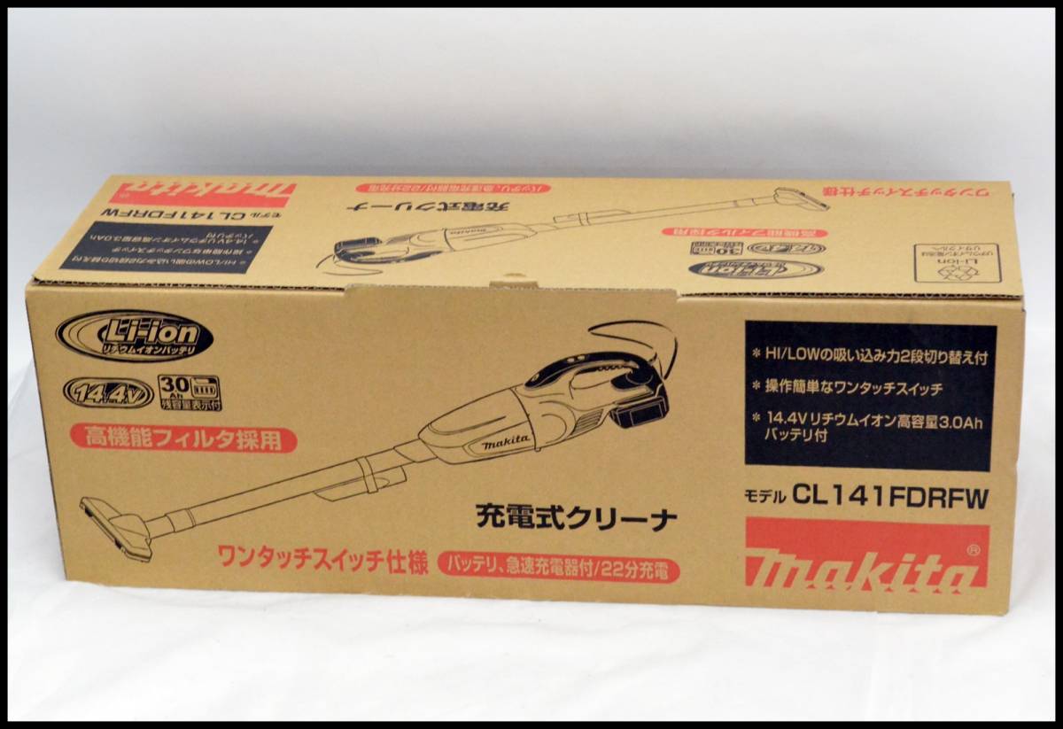 未使用 マキタ 14.4V CL141FDRFW 充電式クリーナー (充電器+バッテリー 