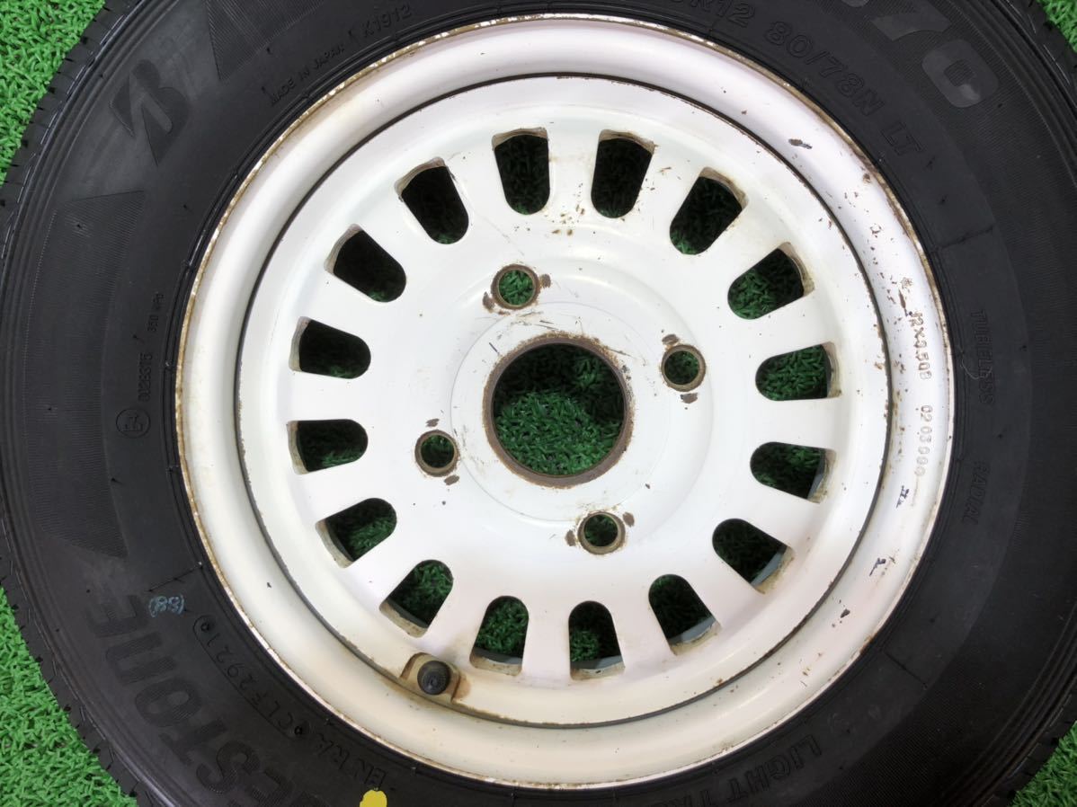 中古品ブリヂストン 145R12LT タイヤ4本 ホイールセット