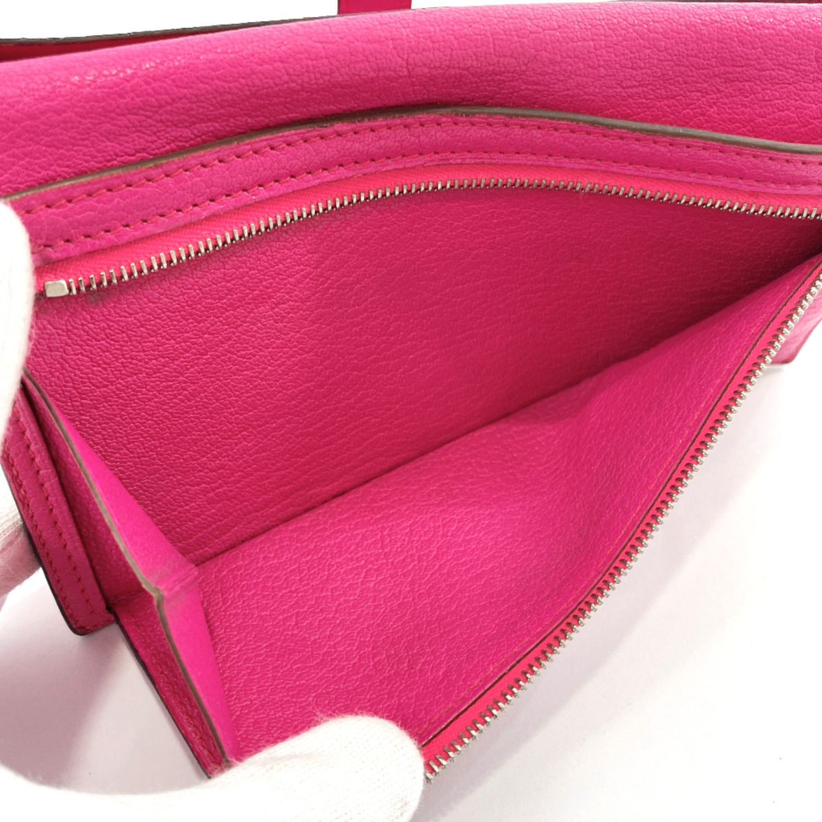 1円～☆人気☆HERMES エルメス 長財布 ベアンスフレ シェーブル ピンク 