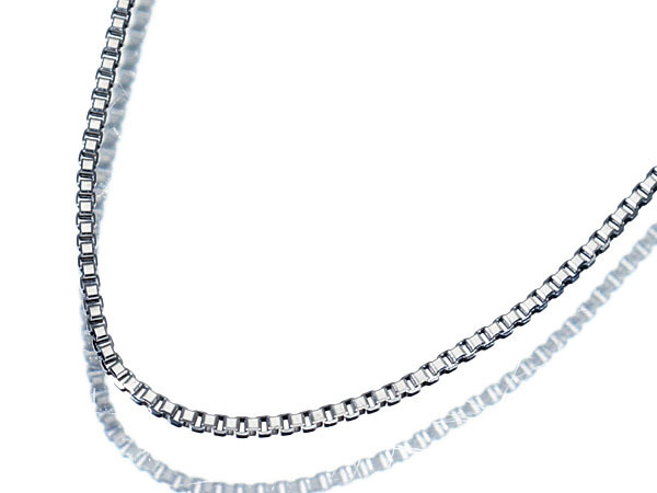 1円～【ジュエリー極】高級Pt850ベネチアンチェーンネックレス 45cm 