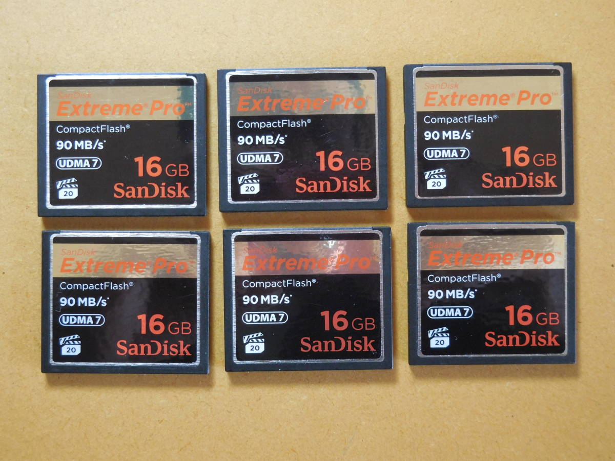 CFカード中古まとめ売り SanDisk Extreme PRO 16GB 90MB/s UDMA7 6枚 