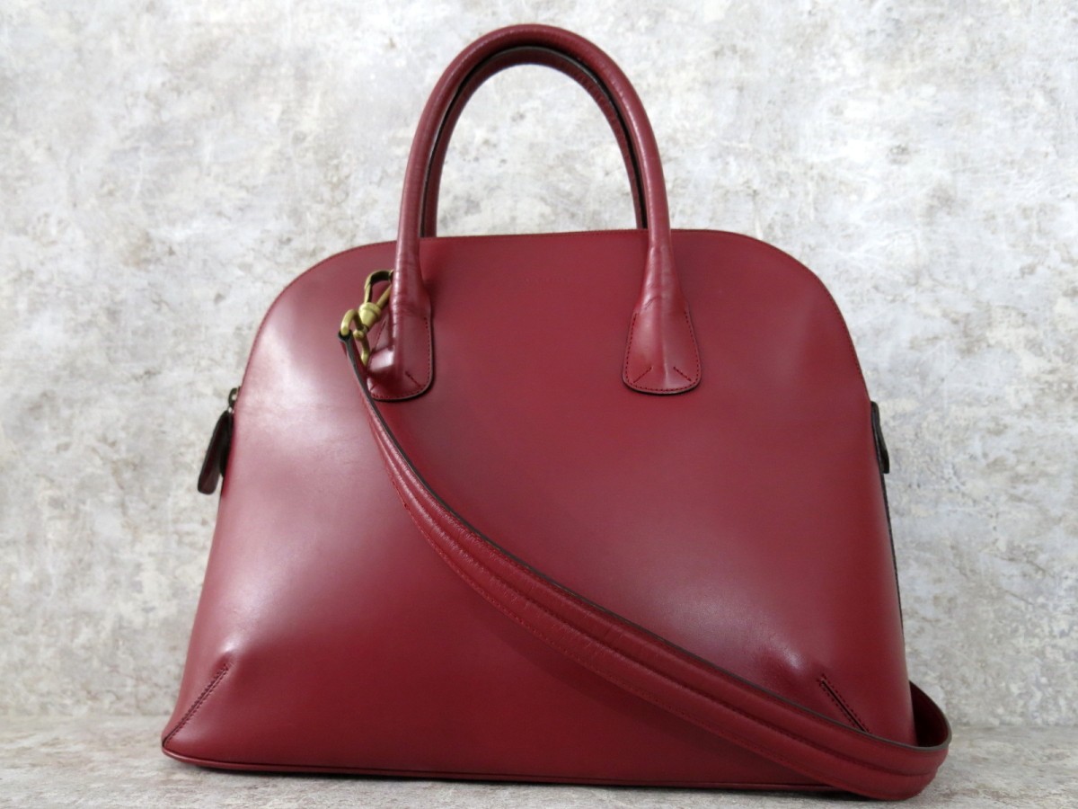 □極美品□GIORGIO ARMANI ジョルジオ アルマーニ□カーフ レザー 本革 