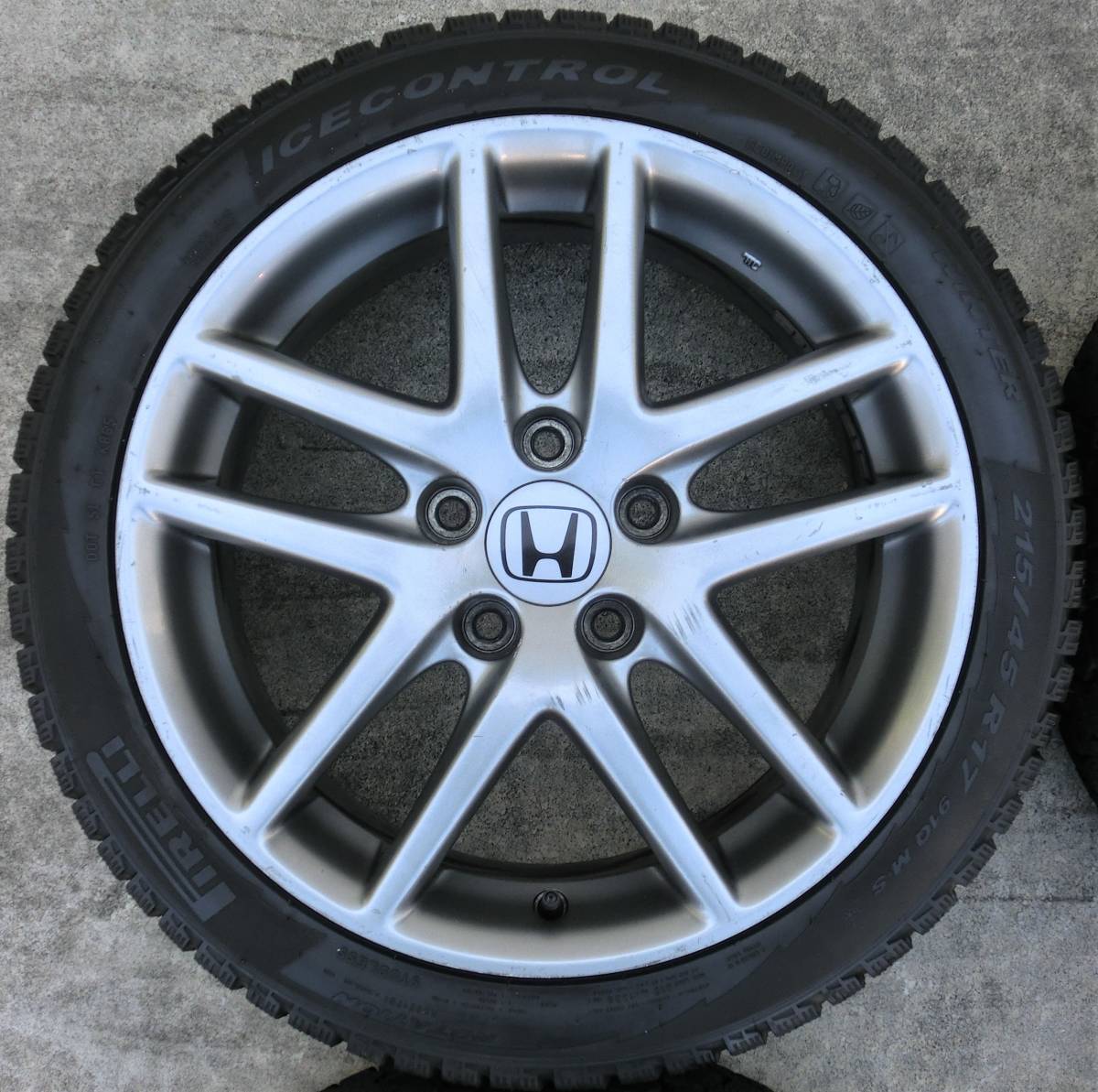 アコードユーロR CL7純正ホイール 17x7.0JJ+55 114.3 5H スタッドレス 