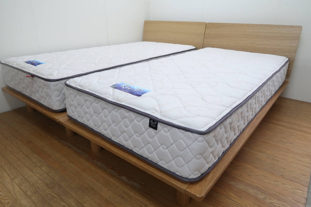 展示/東京ベッド×無印良品/Rev7/ポケットコイル/スラットベース/高級モダン/シングルベッド/二本セット_1
