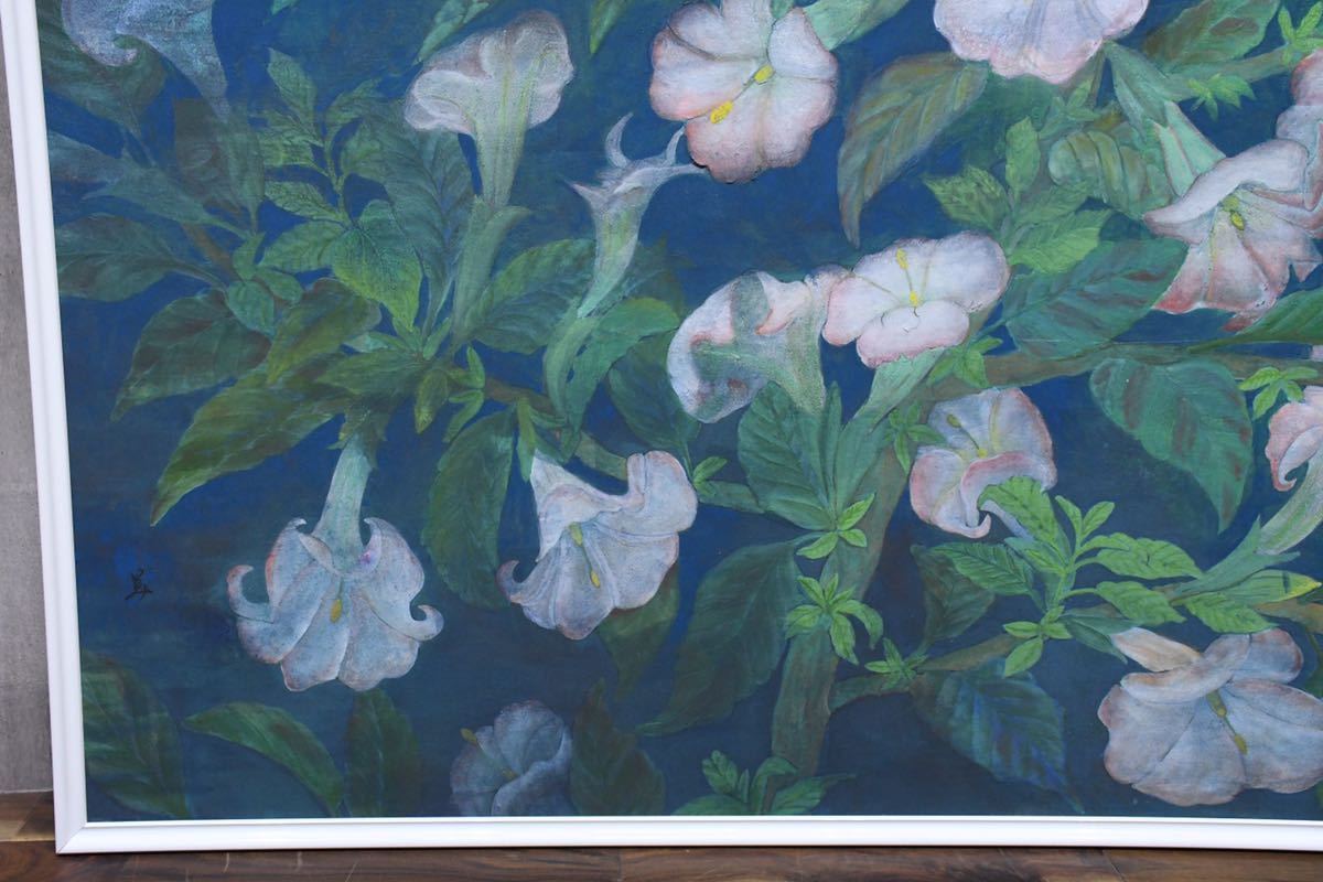 AKC17 真作保証 山田美枝 【盛夏】 大作 P100号 白士会展出品作 水彩画