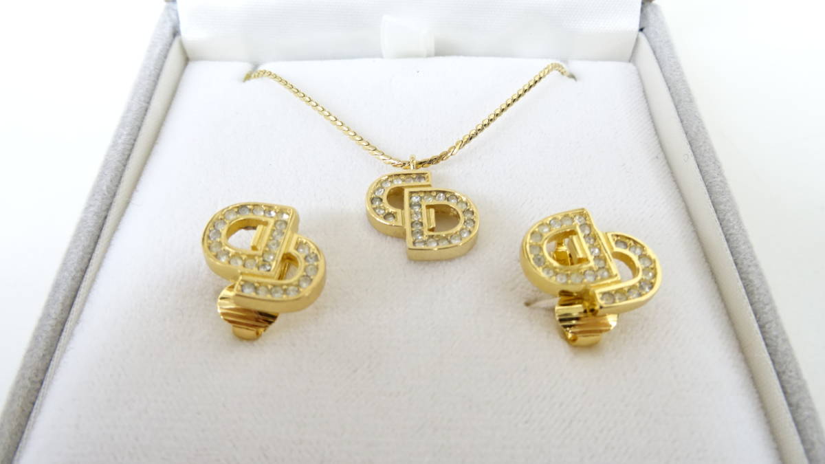 東京11068YNA] Christian Dior ネックレス イヤリング セット 美品 