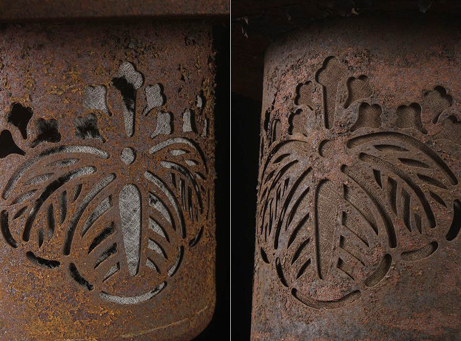 1848  古美術品　銅製　龍文　灯篭  置物　時代物 灯籠 吊り灯篭 ノミの製品案内愛知県岡崎市の石灯篭・水鉢蹲など石材