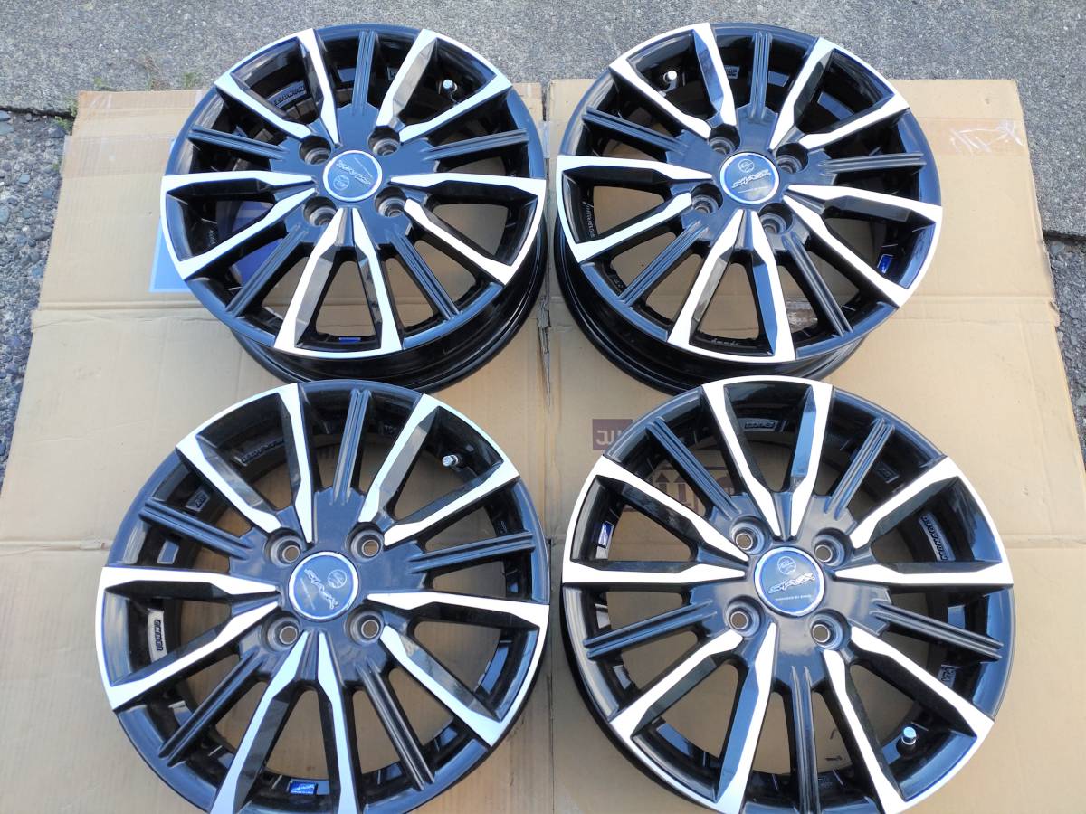 美品!!☆SMACK VALKYRIE 軽用14インチ☆4.5J PCD100/4 +45 ブラポリ♪N BOX スペーシア タント ムーヴ デイズ ハスラー ワゴンR タフト