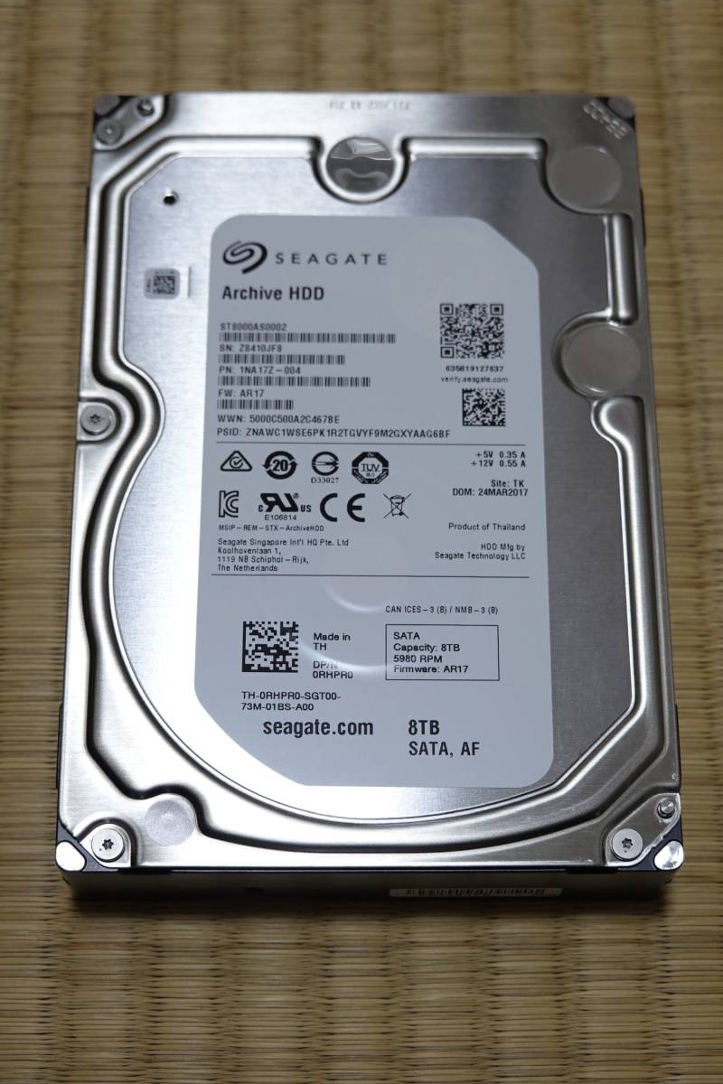 Seagate Archive HDD 8000GB 3台ジャンク品扱い Seagate Archive HDD