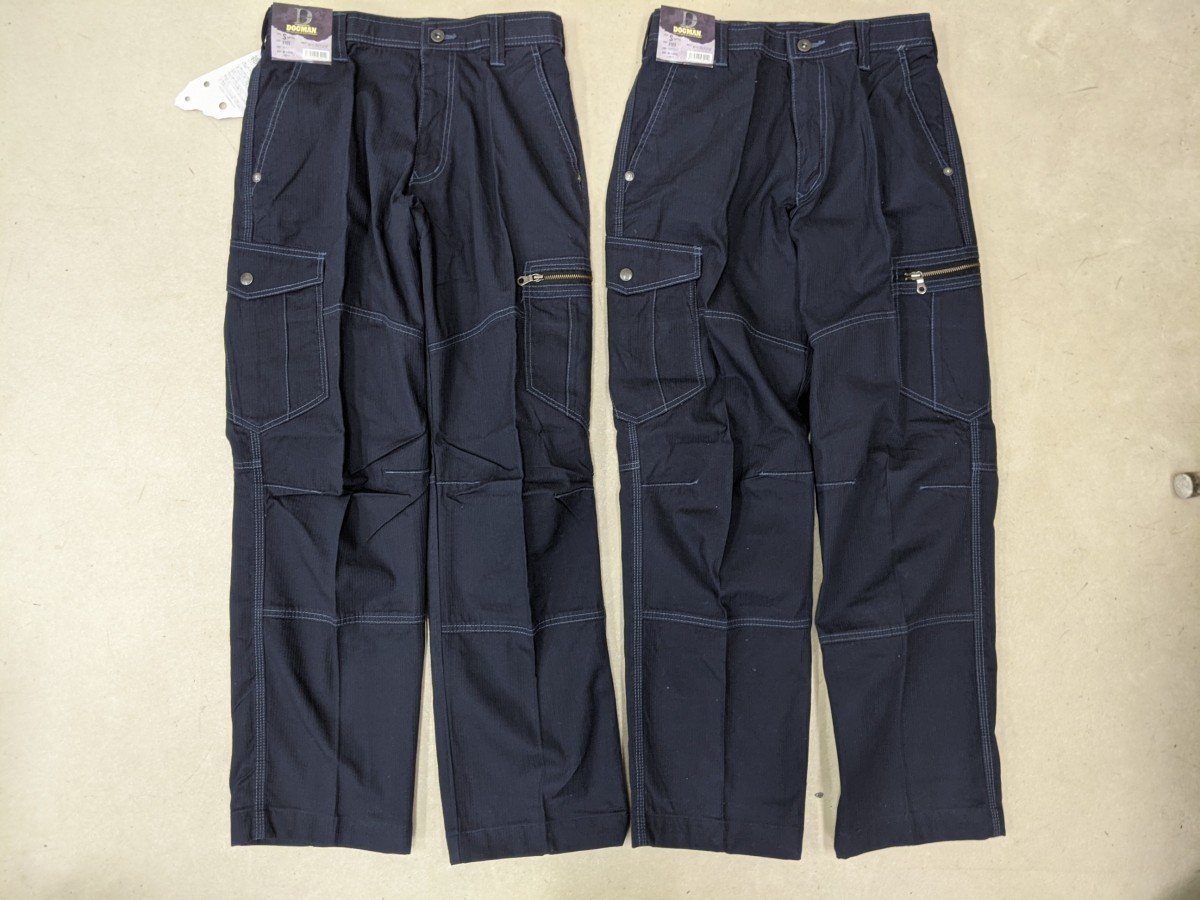 2点セット 未使用タグ付き DOGMAN カーゴパンツ ワークパンツ メンズ W76 黒紺 作業着 301