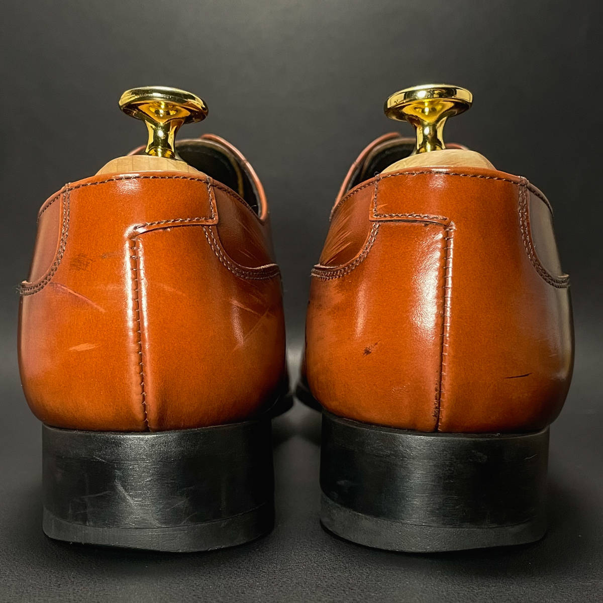 極美品 人気モデル リーガル Uチップシューズ 635R ライトブラウン 25