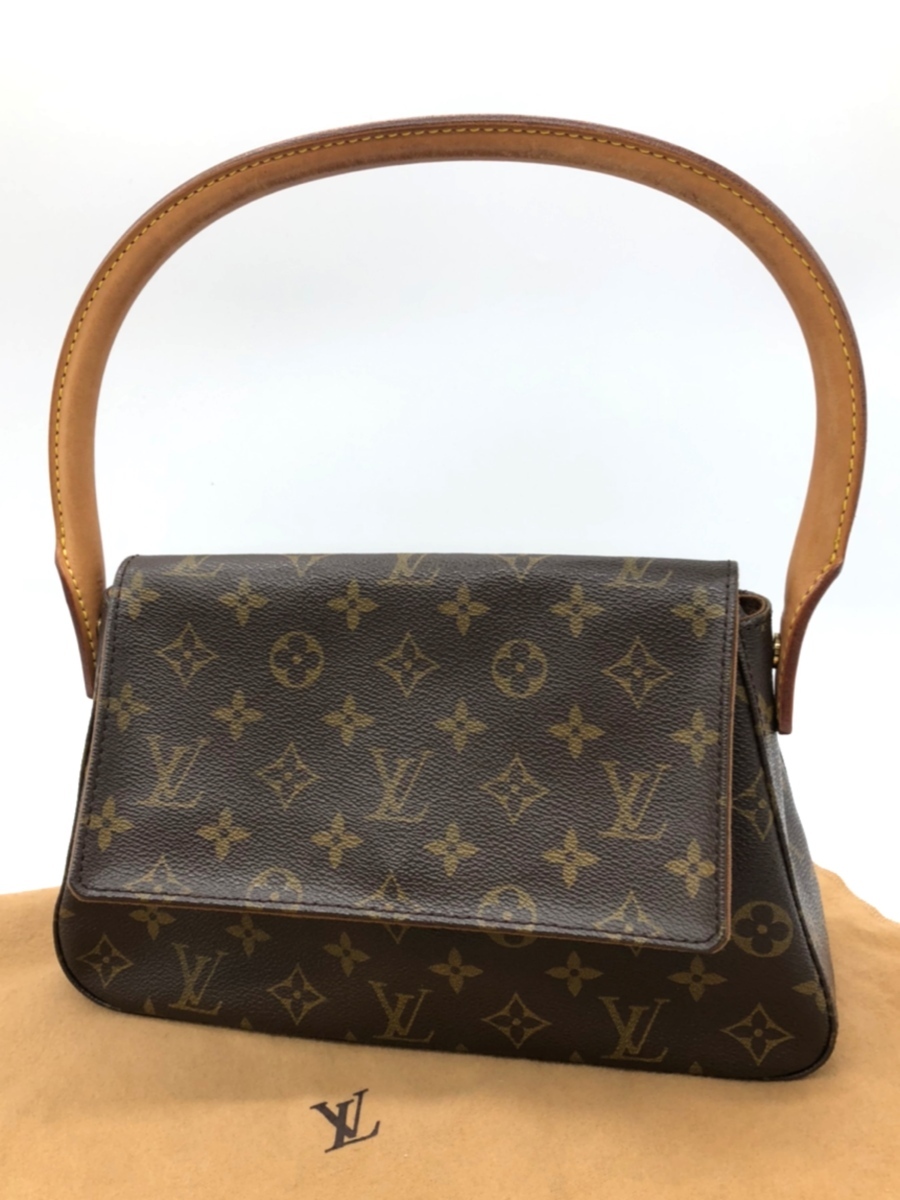 1円～/美品/LOUIS VUITTON/ルイヴィトン/ミニルーピング/モノグラム/肩掛け/ワンショルダー/ショルダーバッグ/ブラウン/レディース/No66
