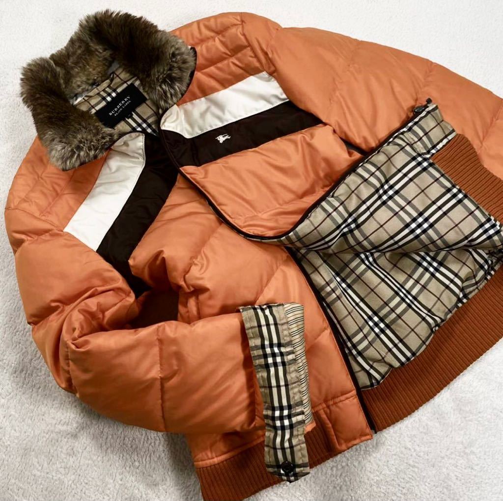 希少なLサイズ 美品 1円 lot32 BURBERRY BLACK LABEL バーバリーブラックレーベル ダウンジャケット ノバチェック ホースマーク