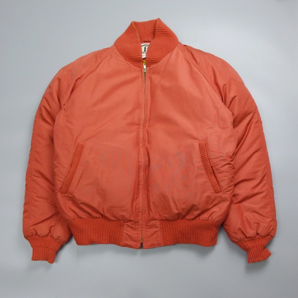 1円 美品 90s BERT PULITZER バート ピューリッツァー USA製 オールパーパスダウンジャケット ブルゾン M メンズ オレンジ