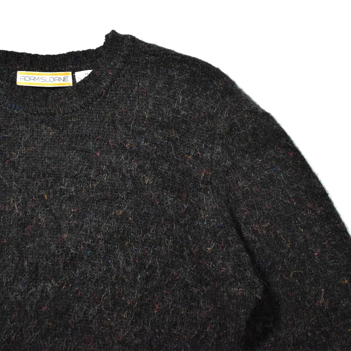 M] モヘア混 80s Adamsloane ニット セーター ミックスカラー ブラック 