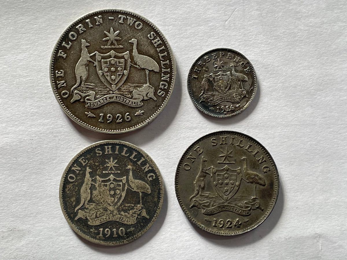 オーストラリア 古銭 銀貨 - パース造幣局創立125周年 1ドル銀貨4種