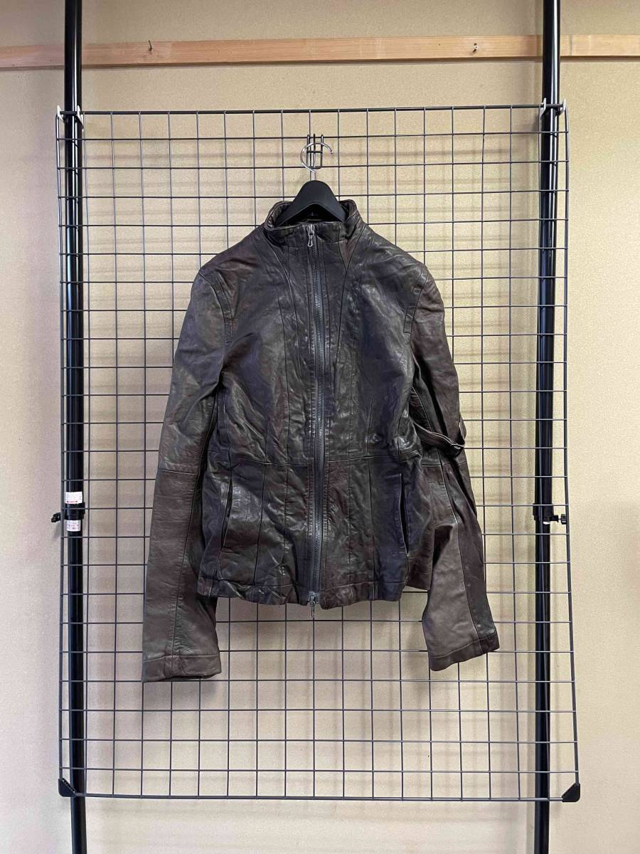 JULIUS/ユリウス RAM LEATHER Zip Up Riders Jacket size3 MADE IN JAPAN ラムレザー ...