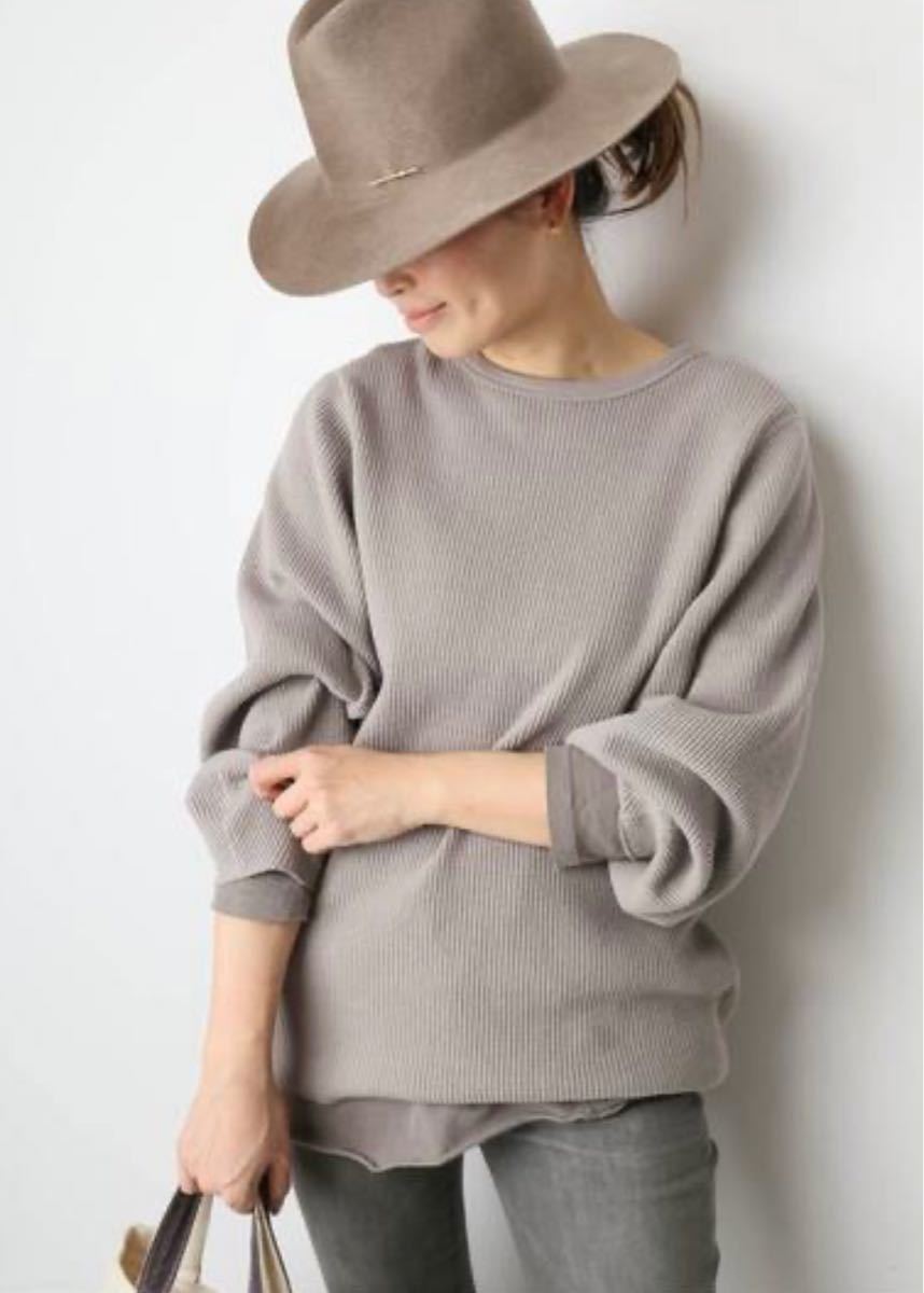 ドゥーズィエムクラス アメリカーナ サーマル グレー AMERICANA/アメリカーナ】 WAFFLE LONGSLEEVE Tシャツ（Tシャツ