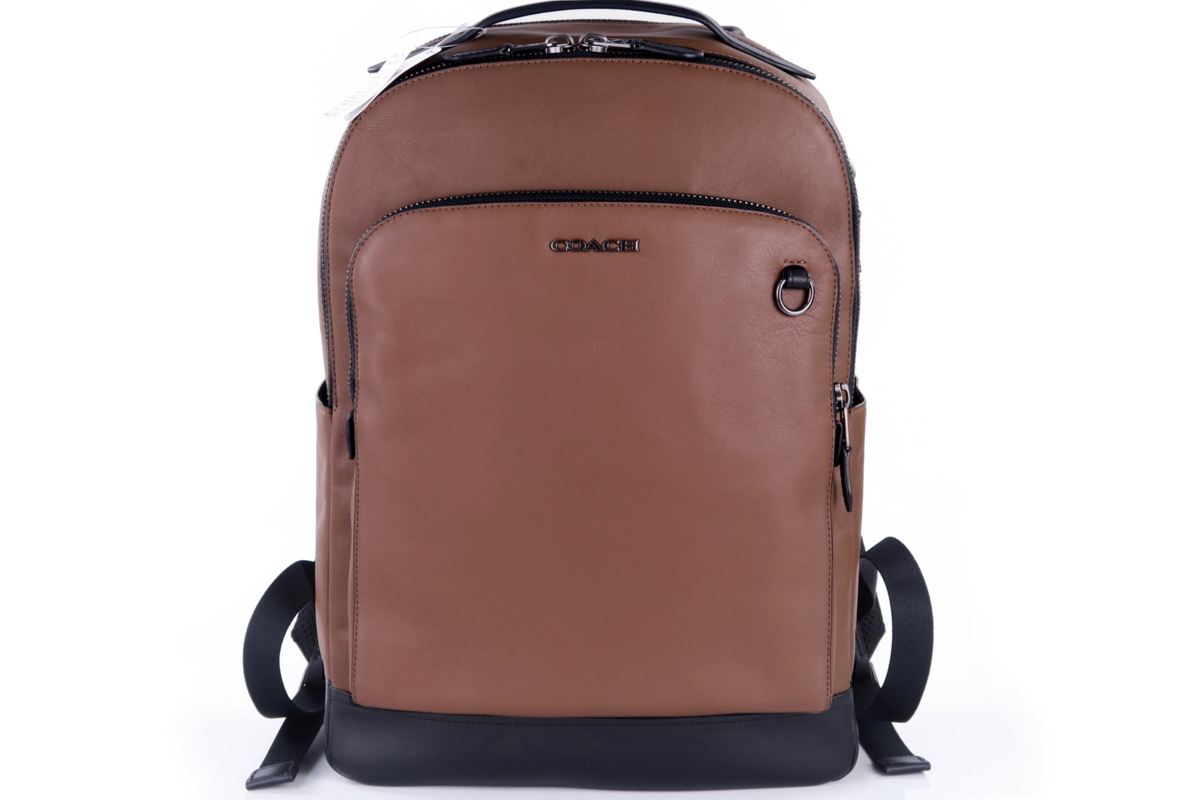 1円～価格9,9万新品本物コーチCOACH【使い勝手◎2層式+1室】総本革 