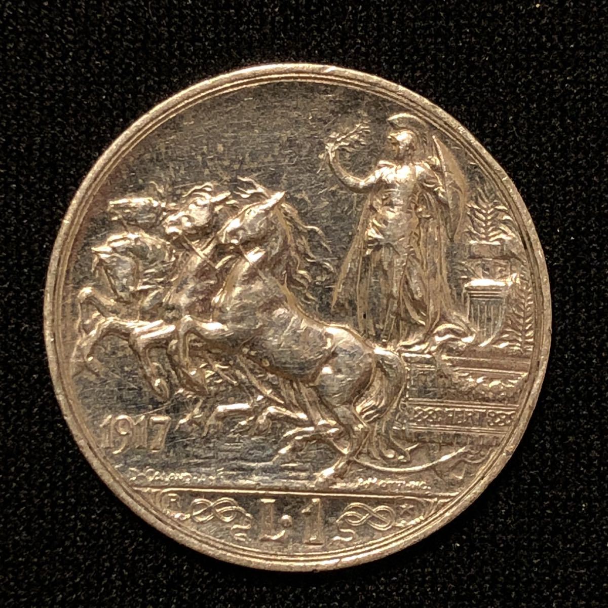 1917年 銀貨 イタリア ヴィットリオ・エマヌエーレ 1912年 5リラ