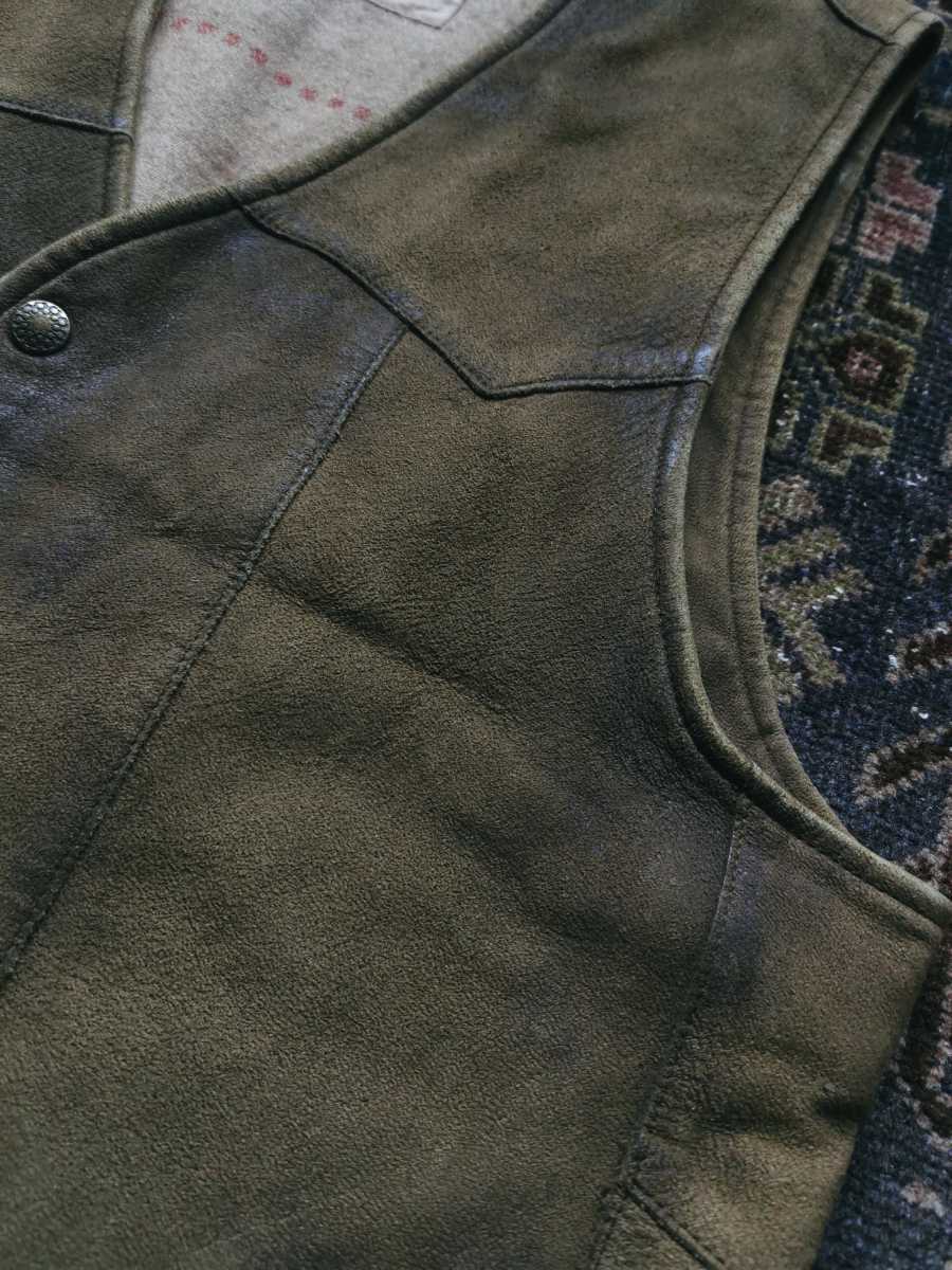 レザー RRL LEATHER ネイティブ 傑作 VEST Leather ウエスタン ベスト