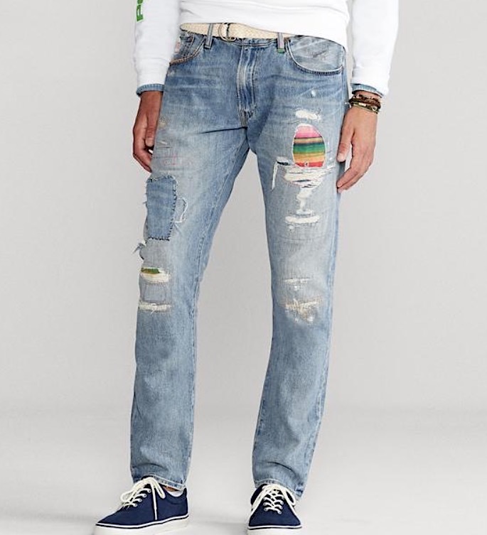 BTS ジミン着用モデル　ポロ ラルフローレン デニム ダメージパンツ BTS ジミン着】正規新品 36/32 Polo Ralph Lauren SULLIVAN REPAIRED