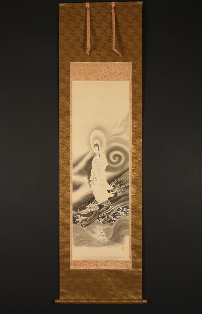 本物保証，お買い得 模写 一灯 旧家買取品 pp3414 高原雅洲 龍騎楊柳観音像 徳島の人 橋本雅邦師事(仏像)｜売買されたオークション情報、yahooの商品情報をアーカイブ公開 - オークファン 仏像