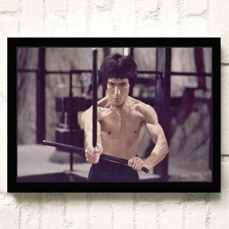 ブルースリー ポスター 70x50cm カンフー 武道 燃えよドラゴン グッズ 海外 雑貨 キャンバス 写真 アート Bruce Lee 37
