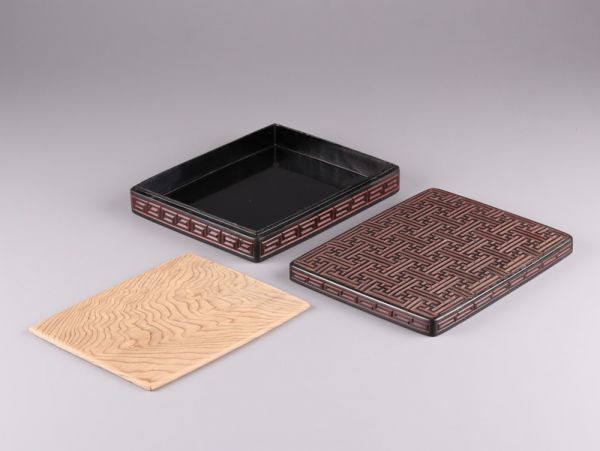 中国古玩 唐物 書道具 文房具 堆朱 堆黒 硯箱 古作 時代物 極上品