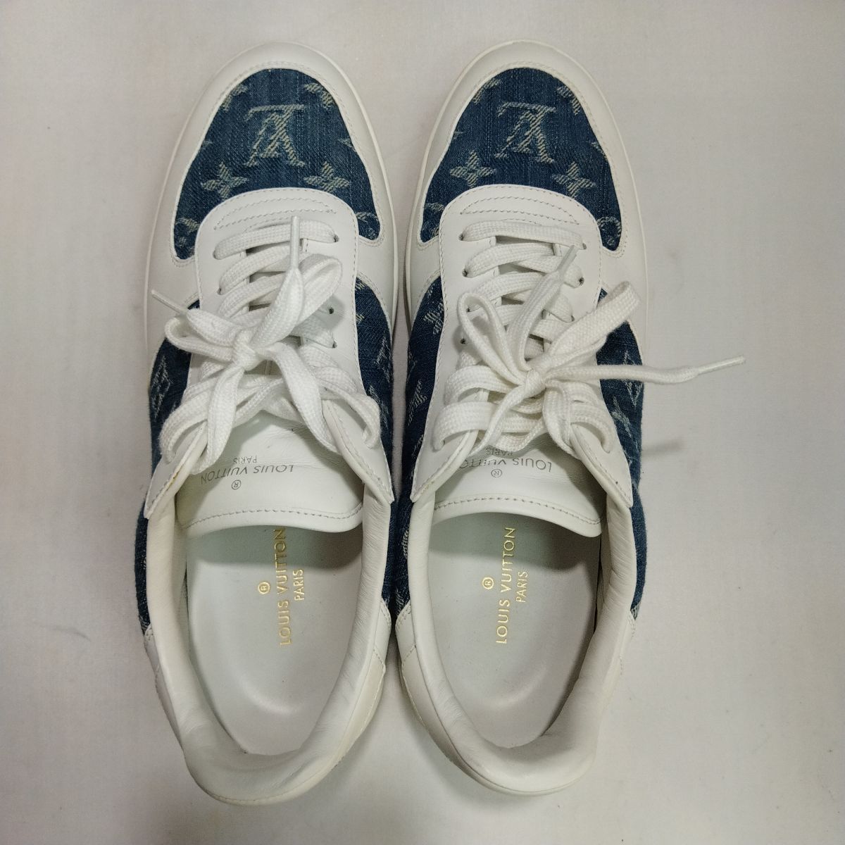 ルイ ヴィトン スニーカー デニム ブルーXホワイト レザー サイズ6 1