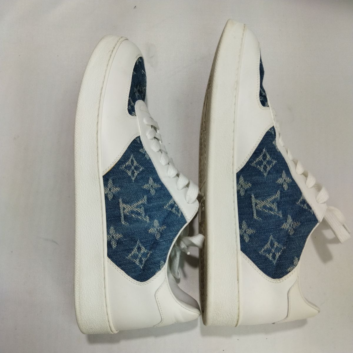 ルイ ヴィトン スニーカー デニム ブルーXホワイト レザー サイズ6 1