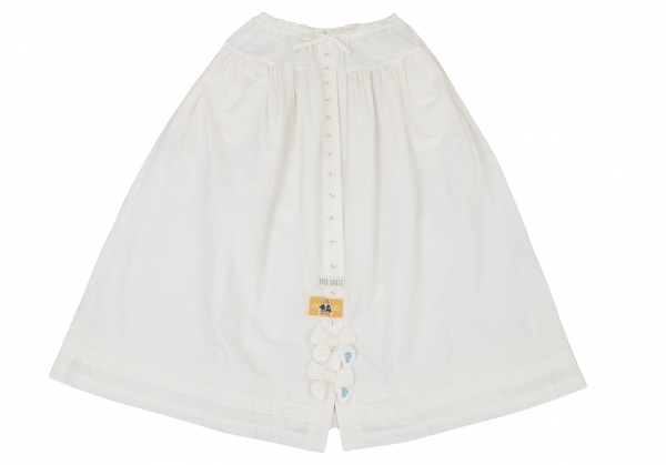 ピンクハウスPINK HOUSE コットンボタン開きパッチリボン装飾スカート