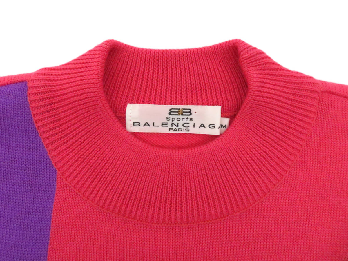 5609 美品 BALENCIAGA バレンシアガ スポーツ 柄 レディース ウール 