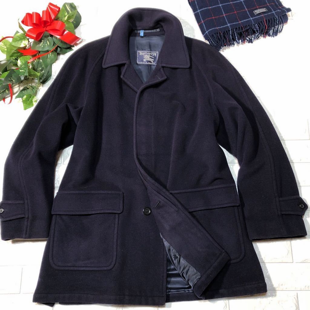 ☆バーバリー/美品！クリーニング済/カシミヤ混/英国製/マフラー付 
