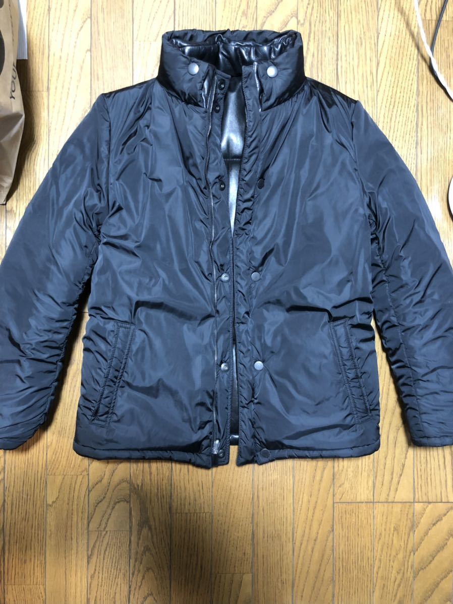 GUCCI グッチ レザー リバーシブル ダウン ジャケット 48 黒 MADE IN 