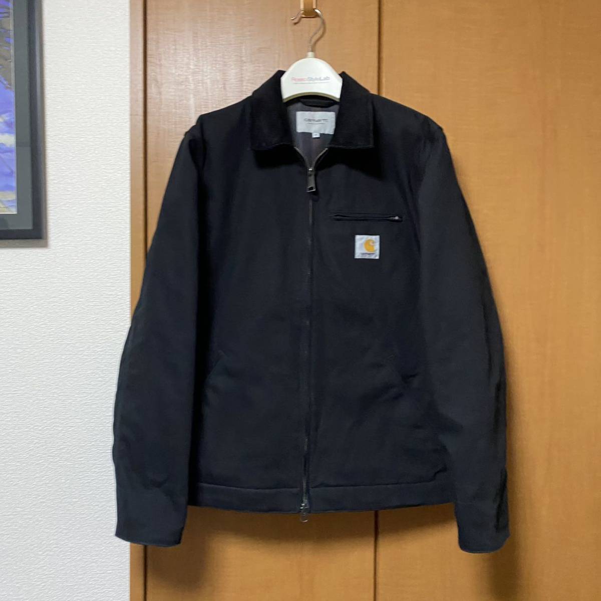 ☆Carhartt WIP／デトロイトジャケット M 黒 ダック コーデュロイ襟  