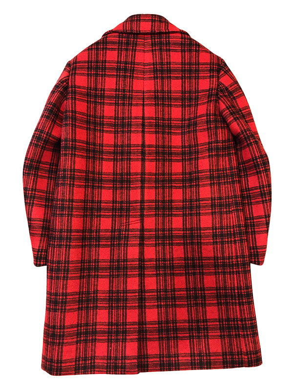 16AW ランウェイ GUCCI グッチ チェック チェスター コート レッド 46