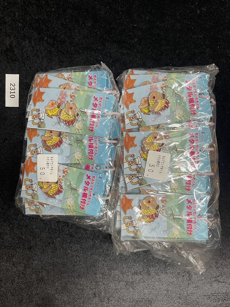 【2310】およげ！たいやきくん　メタル根付け キーホルダー ストラップ 100個おまとめ