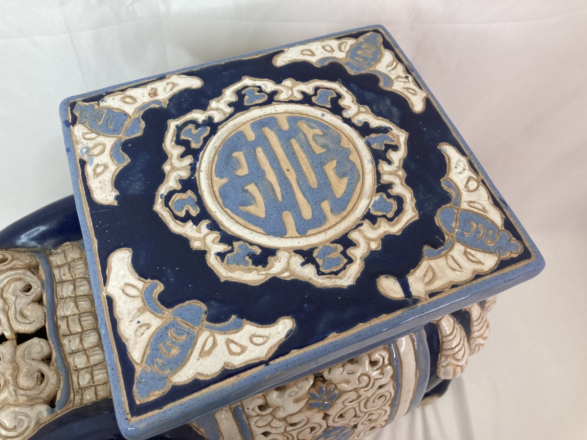 象 置物 オブジェ 陶器 ゾウ 骨董 アンティーク インテリア 花立 置物