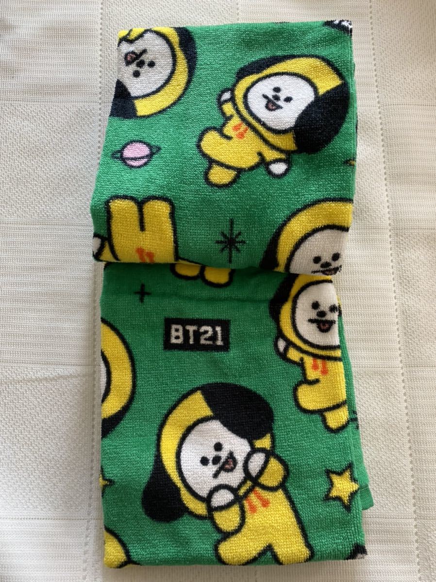 BT21 CHIMMY フェイスタオル グリーン 即決☆新品 BT21 CHIMMY フェイスタオル 2枚組 チミー しまむら Avail