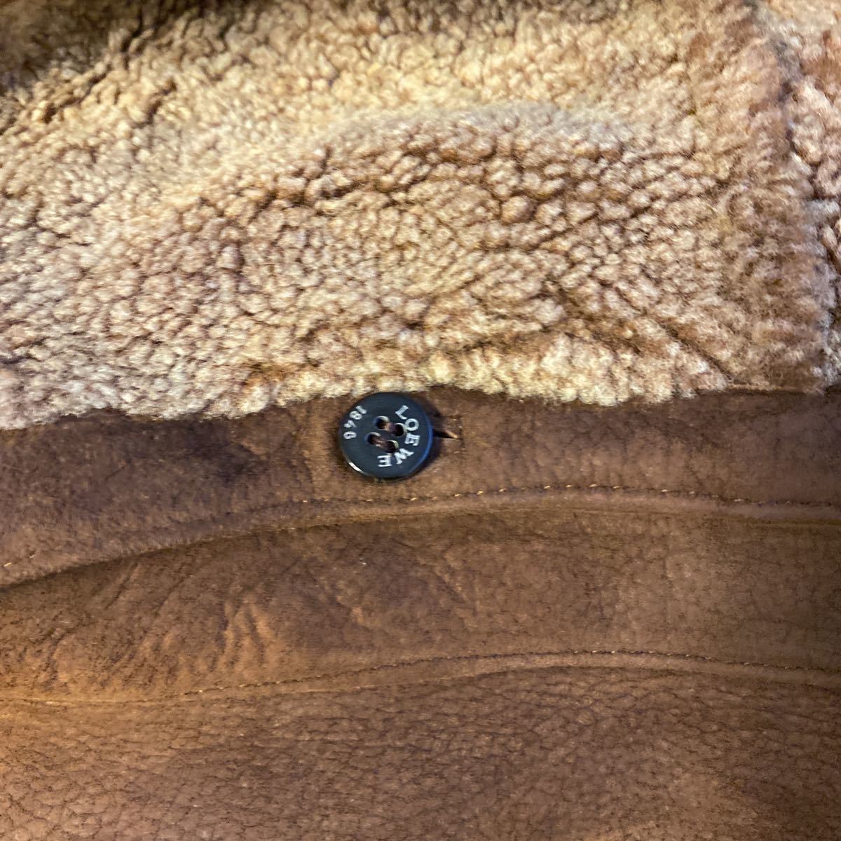中古 ロエベ LOEWE ムートン コート メンズ 裏ボア ブラウン 【公式通販】