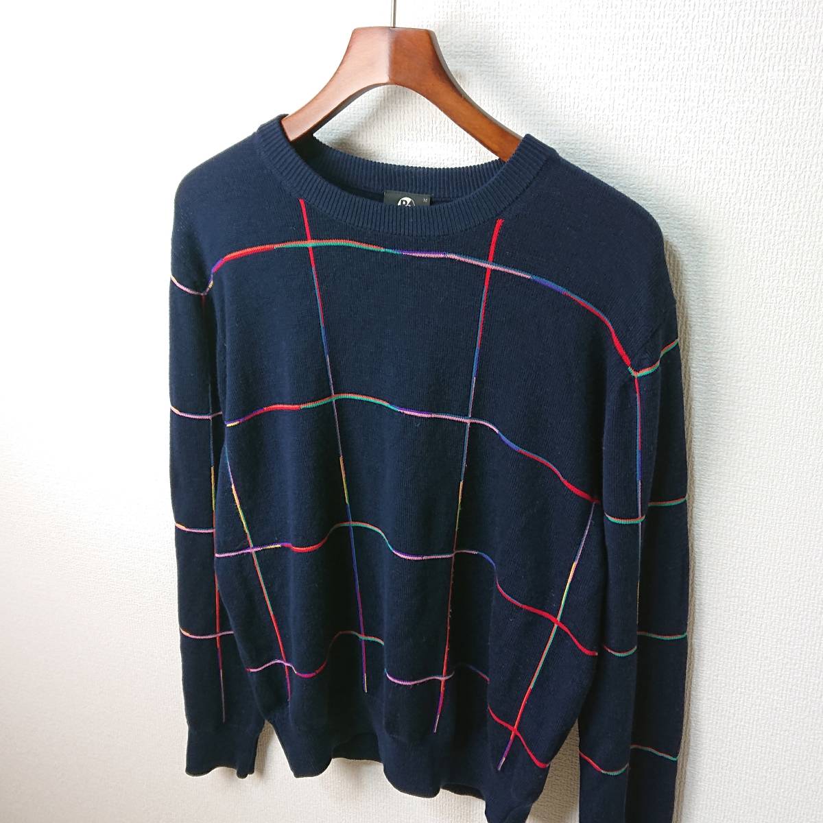 PS PAUL SMITH ポールスミス セーター マルチカラー ネイビー sizeM 美 