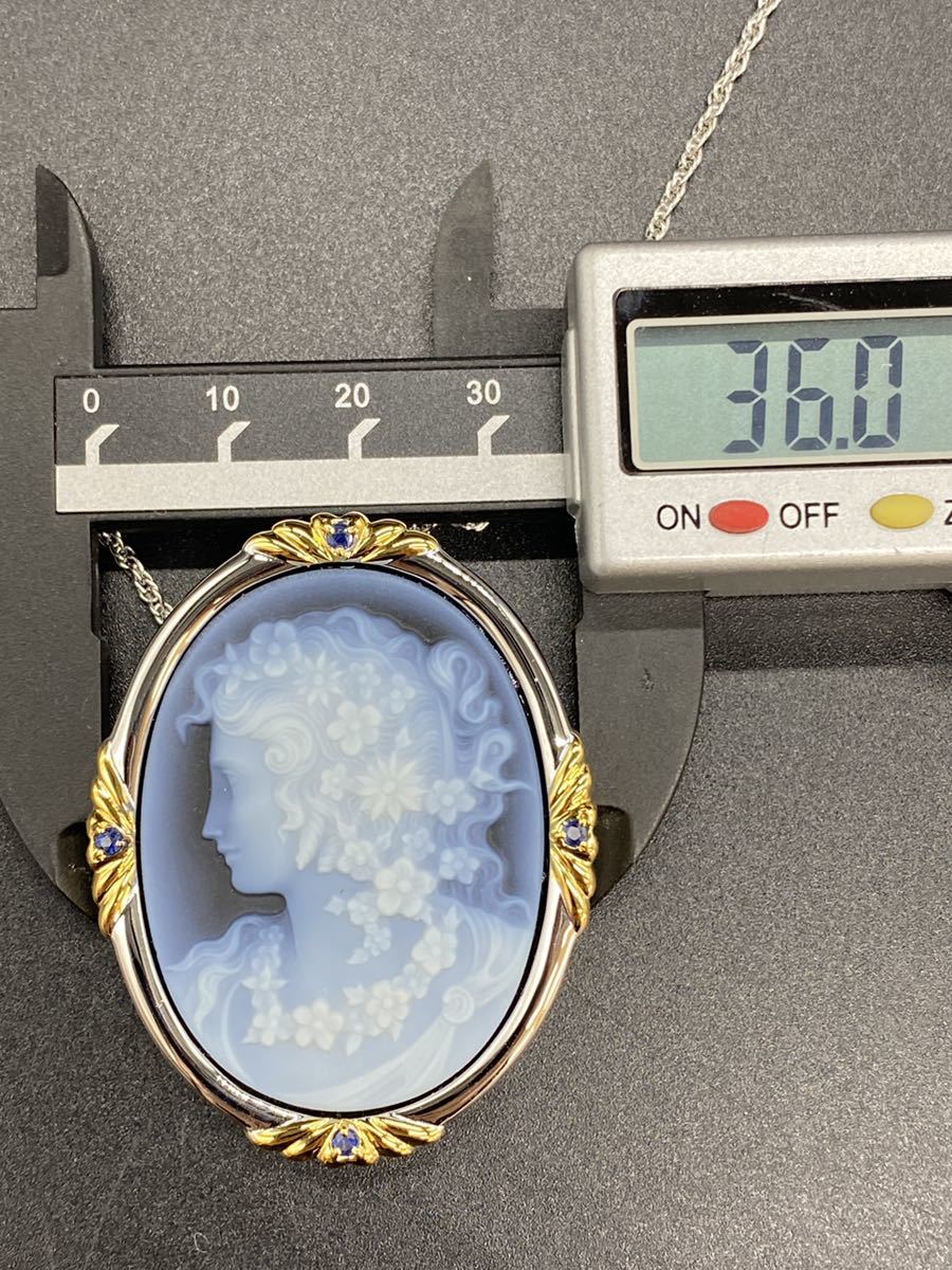 IEI マティアス ポストラー ストーン カメオ ネックレス 貴婦人 SV 925