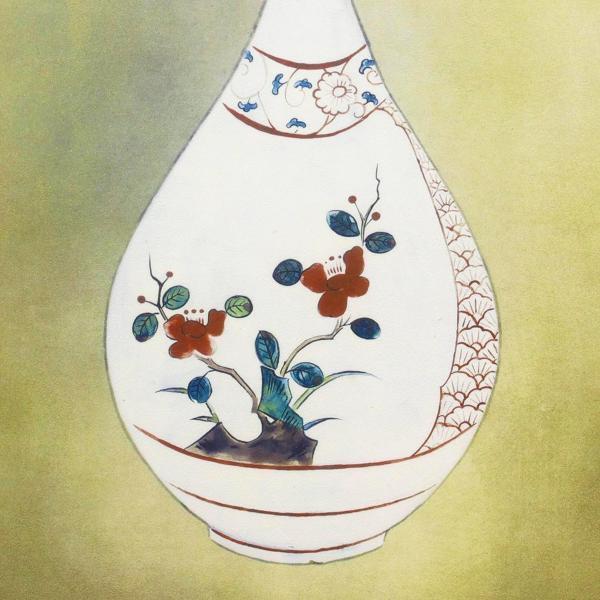 WISH 奥村土牛 泰山木 工芸画 岩絵の具方式 8号大 証明シール 〇文化