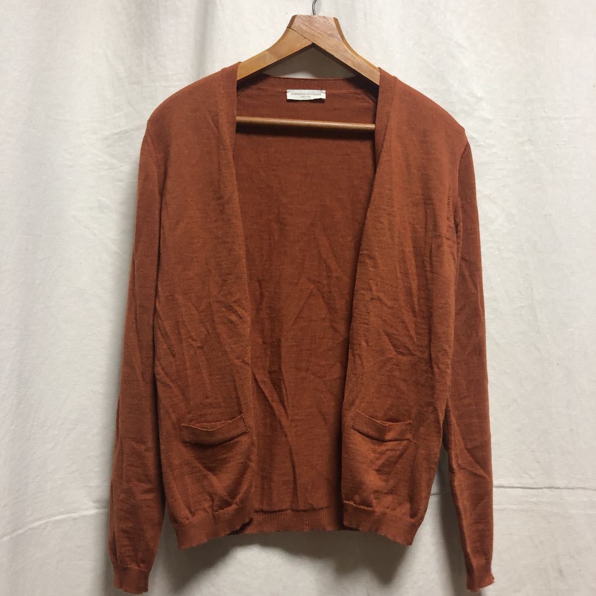 ロベルトコリーナカーディガンレザーエルボーパッチ