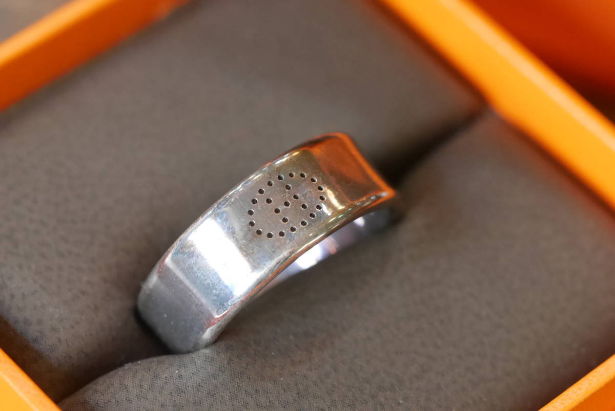 6 HERMES エルメス 61 指輪 シルバーリング 20号 シルバー925 箱入 