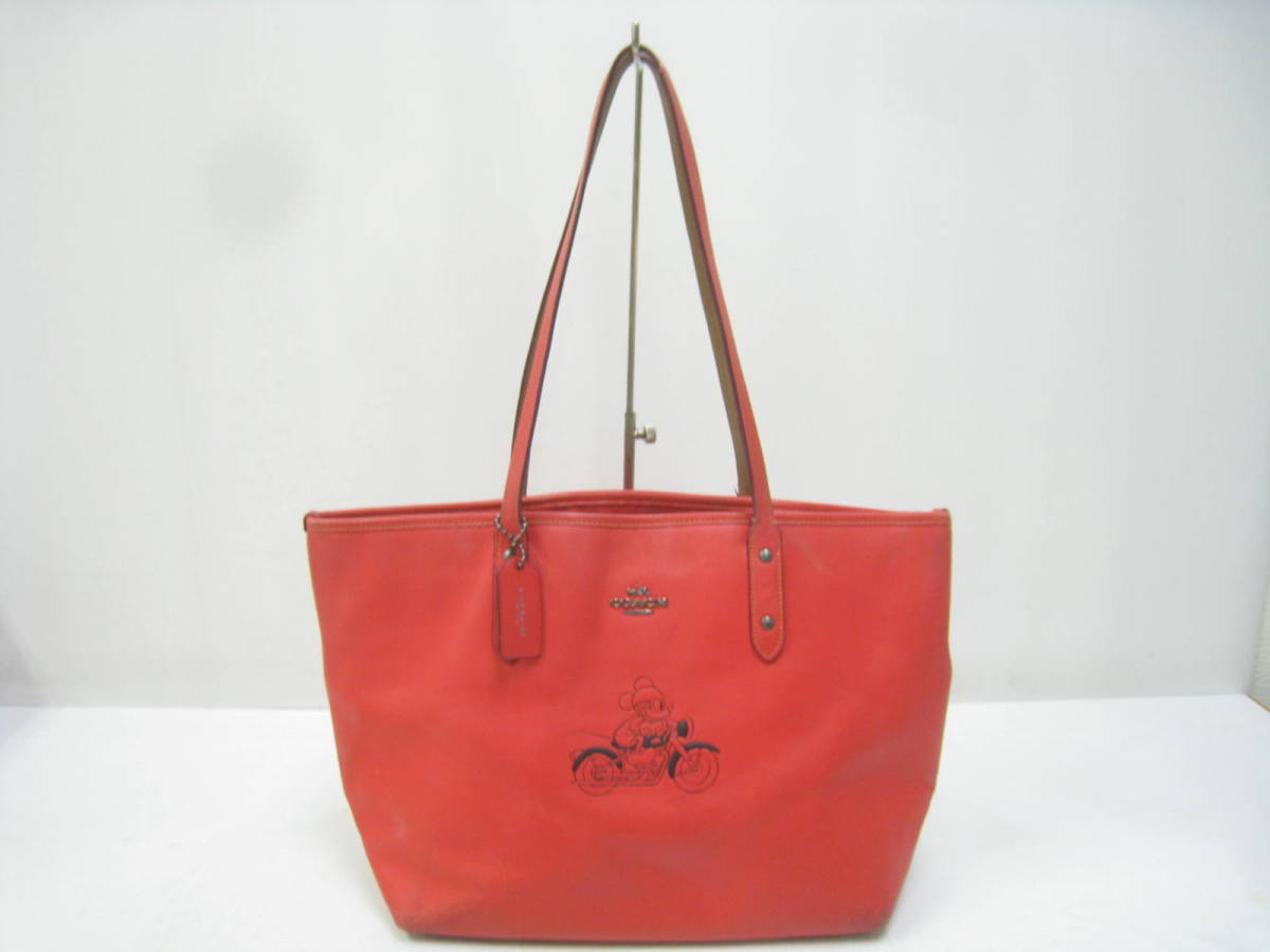 COACH コーチ × Disney ディズニー ミッキー レザー トートバッグ 