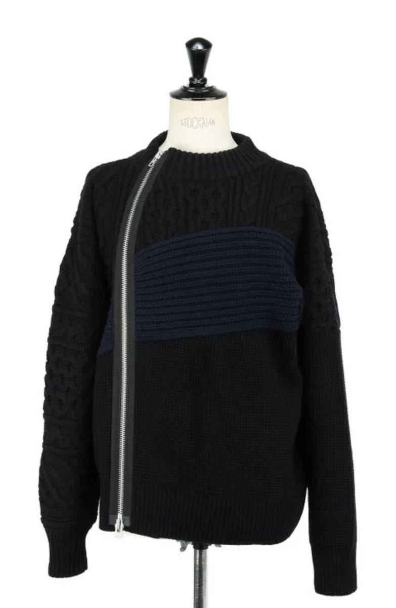 送料無料，低価 Sacai Zip Wool Knit Blouson サイズ2 ニット セーター メンズ サカイ ブルゾン(男性用)｜売買されたオークション情報、yahooの商品情報をアーカイブ公開 - オークファン 男性用