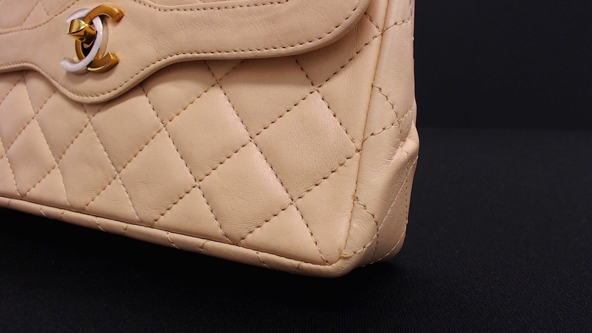 1円美品☆シャネル☆ラムスキン ミニマトラッセ 21cm パリ限定 W 