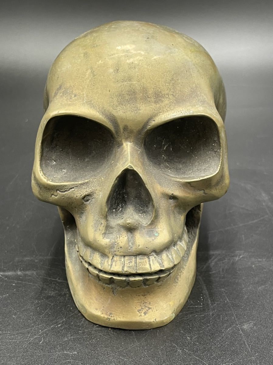 ヴィンテージ スカルボーン 真鍮？ 金属製 ドクロ ガイコツ レア 当時